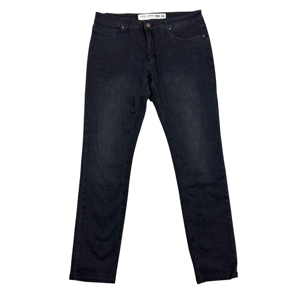 Barbell Apparel Men's Skinny Fit Jeans Size 34 Dark Wash‎ Stretch Denim